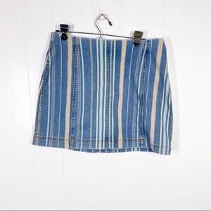 Wild Fable Tan Striped Denim Mini Skirt 12